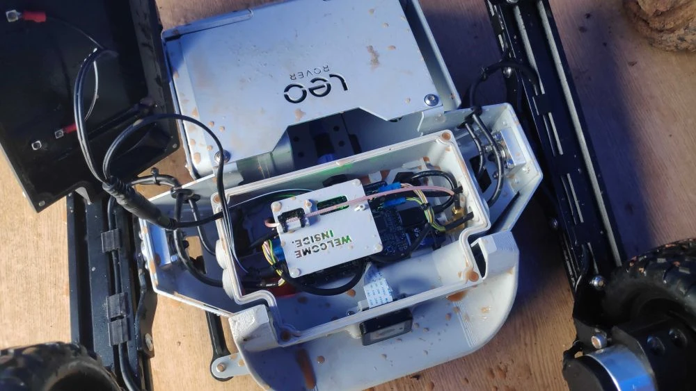 Flooded Leo Rover during ERC competition