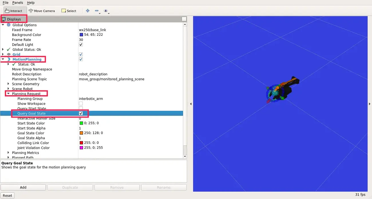 Setting custom goal states in MoveIt