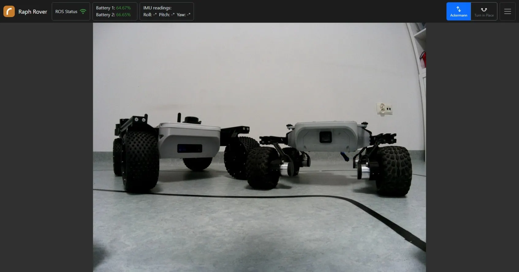 Main view of Raph Rover Web User Interface